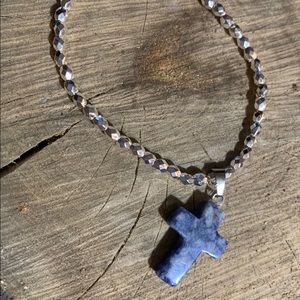 Blue Healing Quartz Cross/Cruz Cuarzo Azul